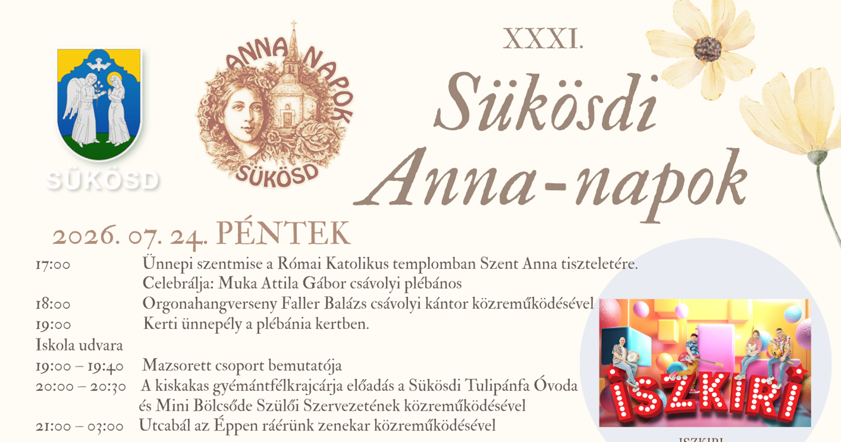 2026-07-24 - XXXI. S�k�sdi Anna-napok, p�nteki programok